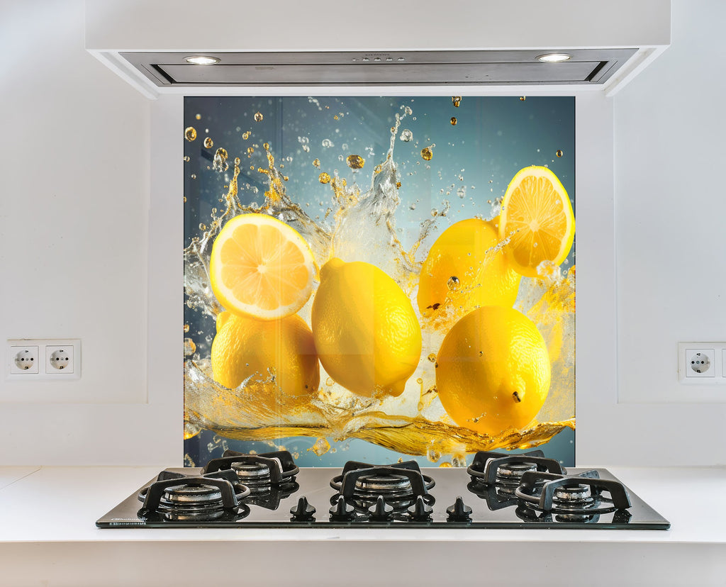 Lemon Splash Glass Kitchen Backsplash – Refreshing Citrus Design-BacksplashArtworks