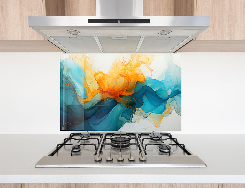 Abstract Tempered Glass Backsplash-BacksplashArtworks
