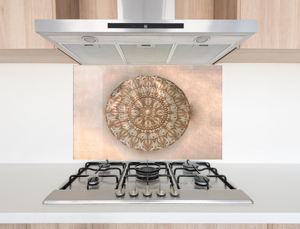Mandala Harmony - Glass Kitchen Backsplash-BacksplashArtworks