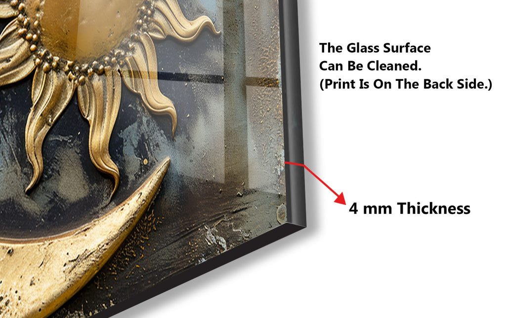 Sun & Moon Harmony - Glass Kitchen Backsplash-BacksplashArtworks