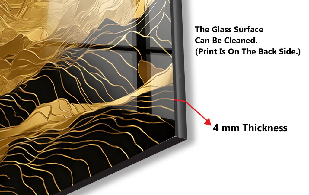 Golden Mountain Elegance Wall Art - Tempered Glass Kitchen Backsplash-BacksplashArtworks