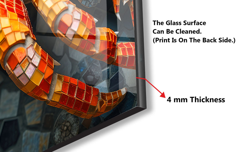 Mosaic Tempered Glass Kitchen Backsplash with Colorful Crab Design-BacksplashArtworks