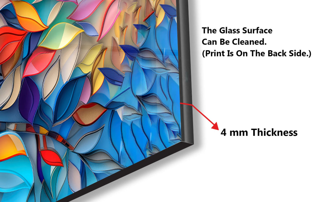 Vibrant Foliage Harmony - Glass Kitchen Backsplash-BacksplashArtworks