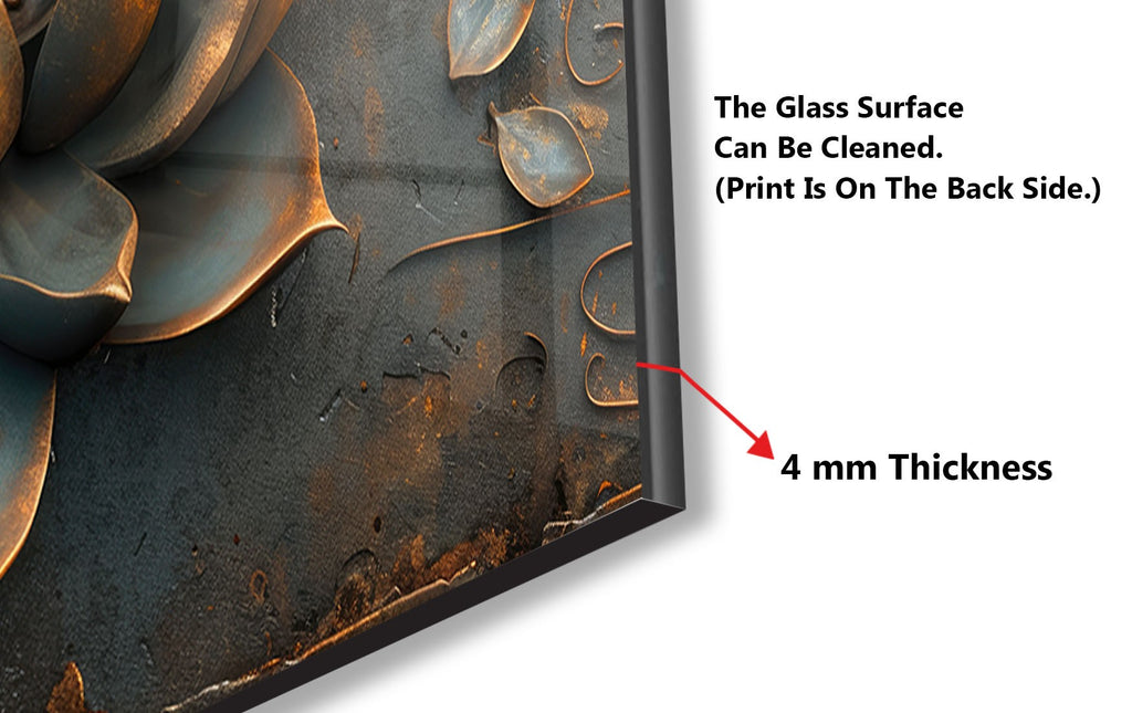 Rustic Lotus Blossom - Glass Kitchen Backsplash-BacksplashArtworks