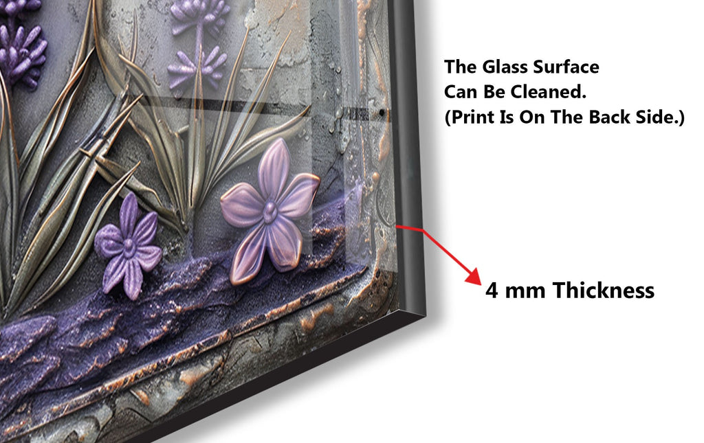 Rustic Lavender Garden - Glass Kitchen Backsplash-BacksplashArtworks