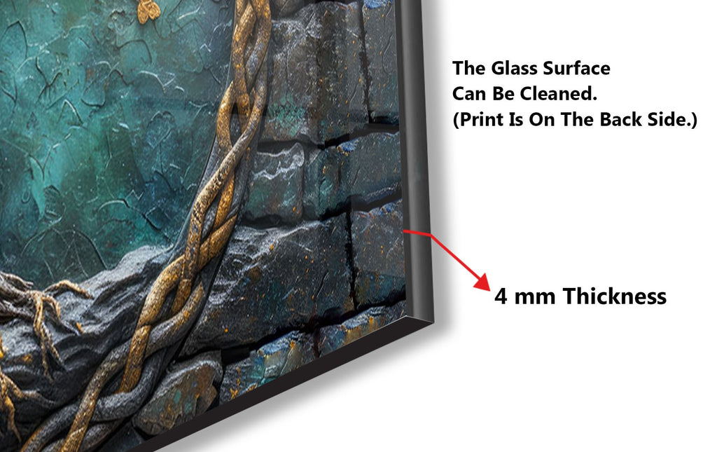 Ancient Wisdom Tree - Glass Kitchen Backsplash-BacksplashArtworks