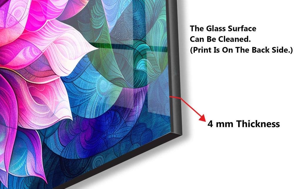 Vibrant Floral Harmony - Glass Kitchen Backsplash-BacksplashArtworks