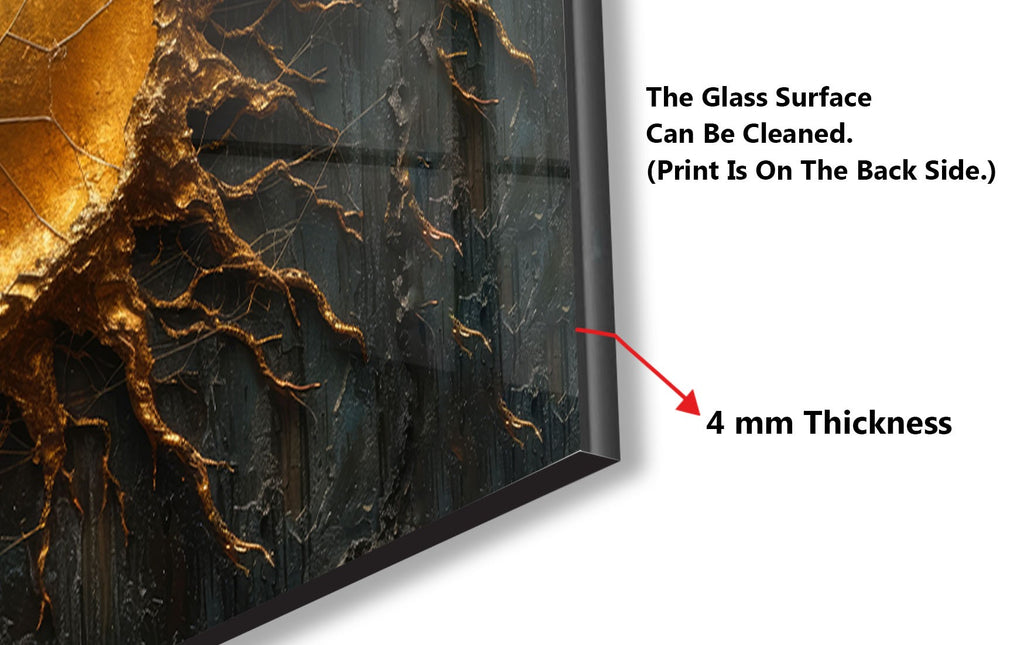 Golden Sunburst - Glass Kitchen Backsplash-BacksplashArtworks