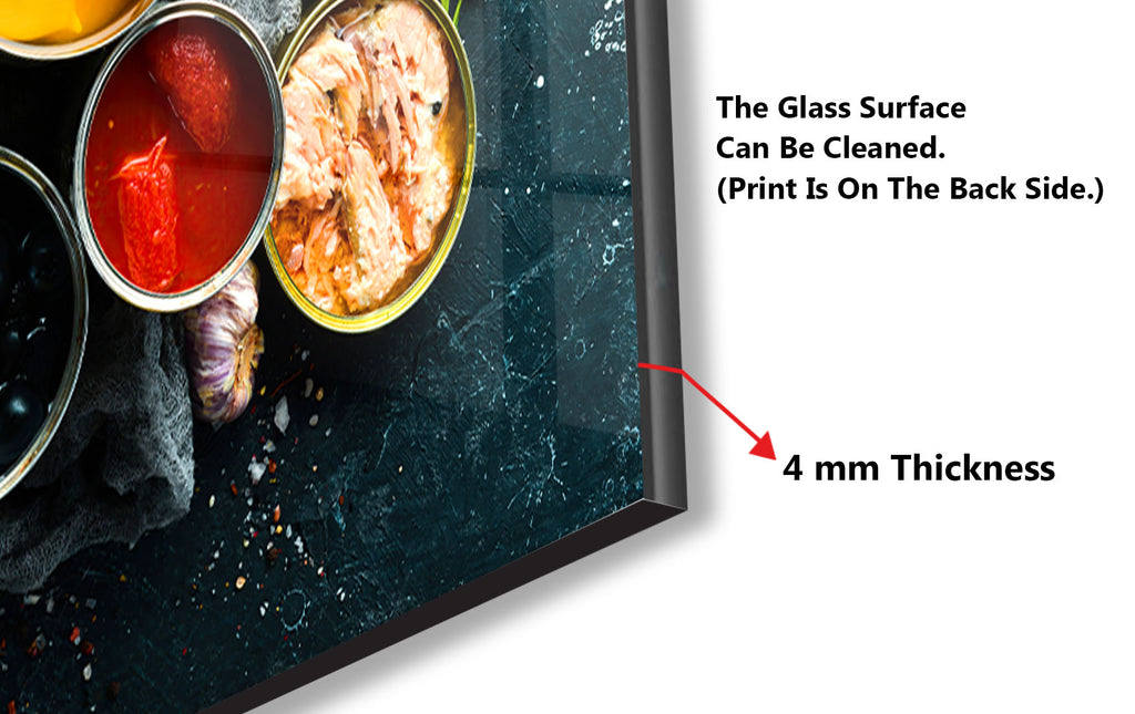 Gourmet Canned Food Art – Glass Kitchen Backsplash-BacksplashArtworks