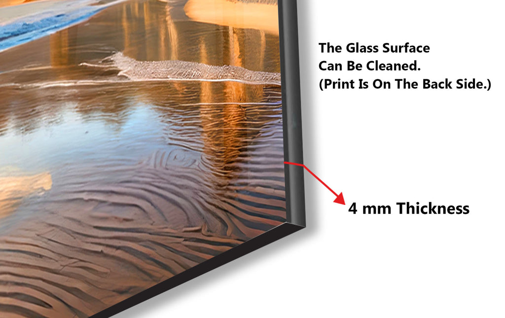 Majestic Mountain Beach Sunset Wall Art – Tempered Glass Kitchen Backsplash-BacksplashArtworks