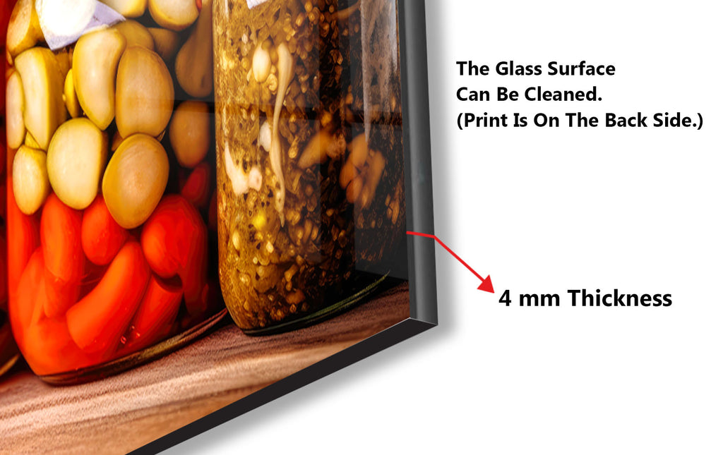 Rustic Pickled Pantry – Glass Kitchen Backsplash-BacksplashArtworks