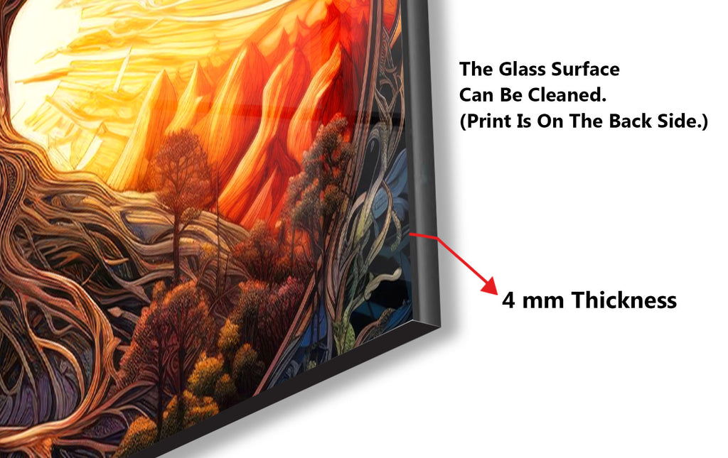 Tree of Life - Vibrant Glass Kitchen Backsplash-BacksplashArtworks