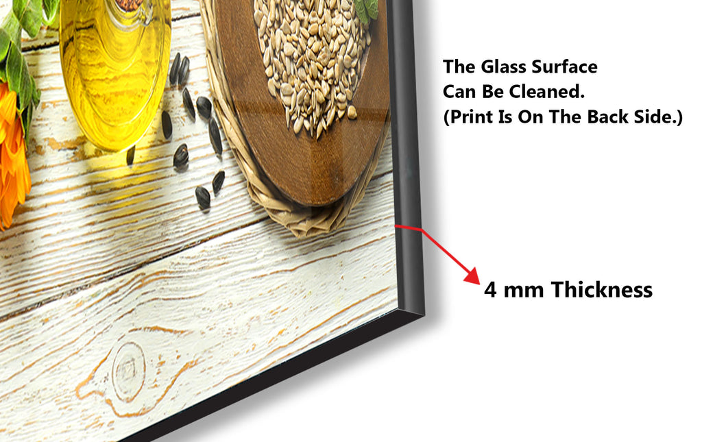 Sunflower Oil Harvest – Glass Kitchen Backsplash-BacksplashArtworks