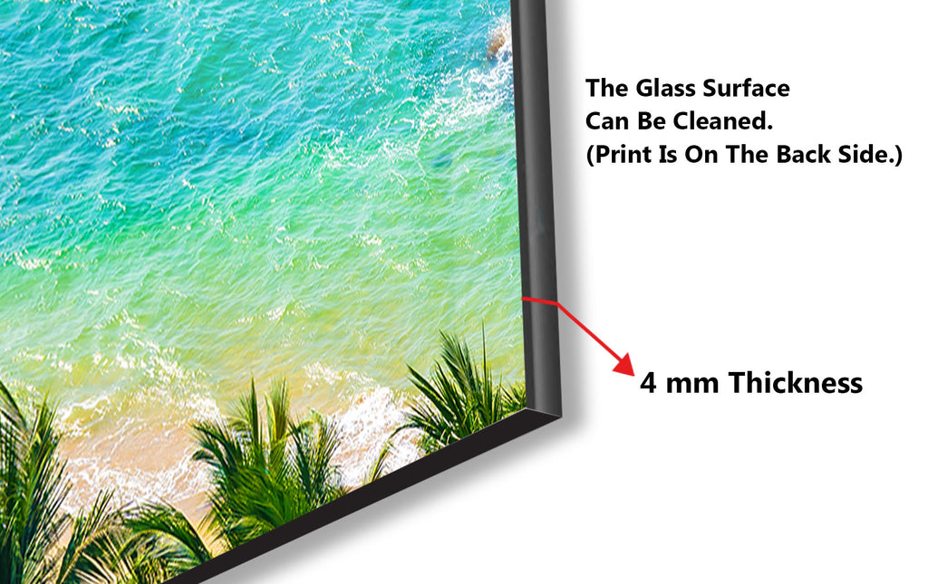Aerial Tropical Ocean View Wall Art – Tempered Glass Kitchen Backsplash-BacksplashArtworks