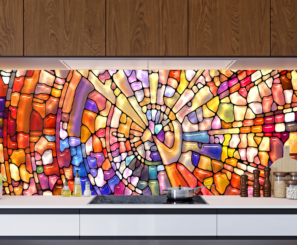 Radiant Mosaic - Glass Kitchen Backsplash-BacksplashArtworks