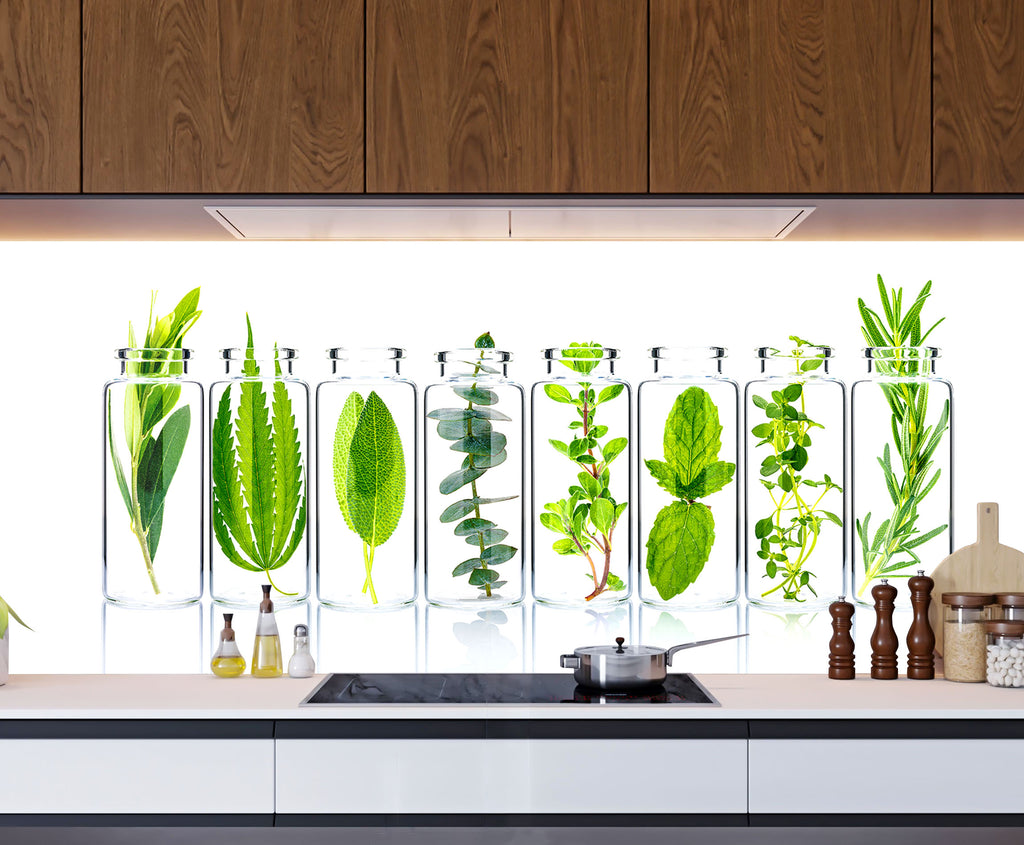 Herbal Essence – Glass Kitchen Backsplash-BacksplashArtworks