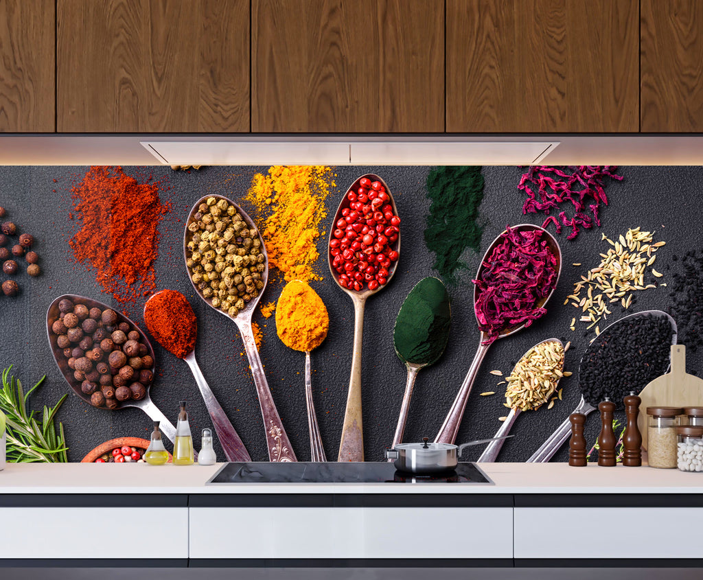 Spice Heritage - Glass Kitchen Backsplash-BacksplashArtworks