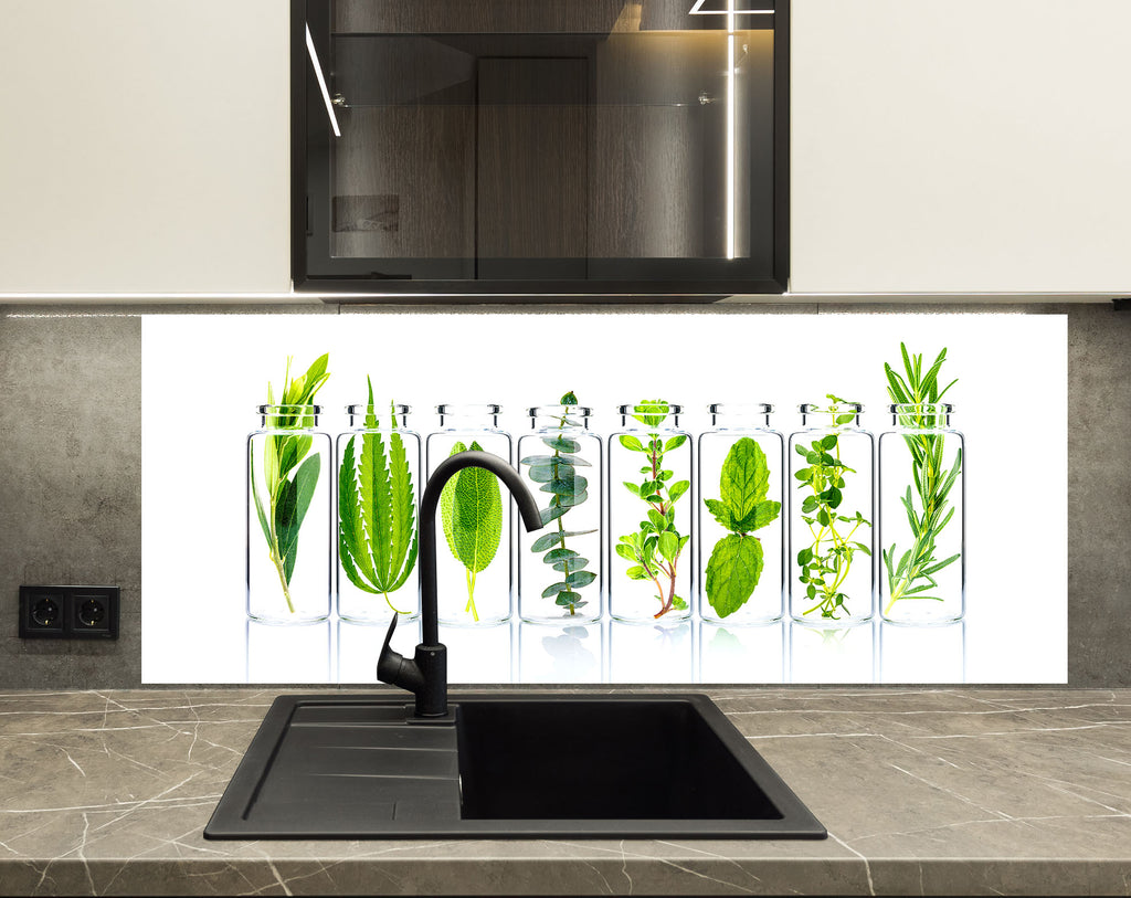 Herbal Essence – Glass Kitchen Backsplash-BacksplashArtworks
