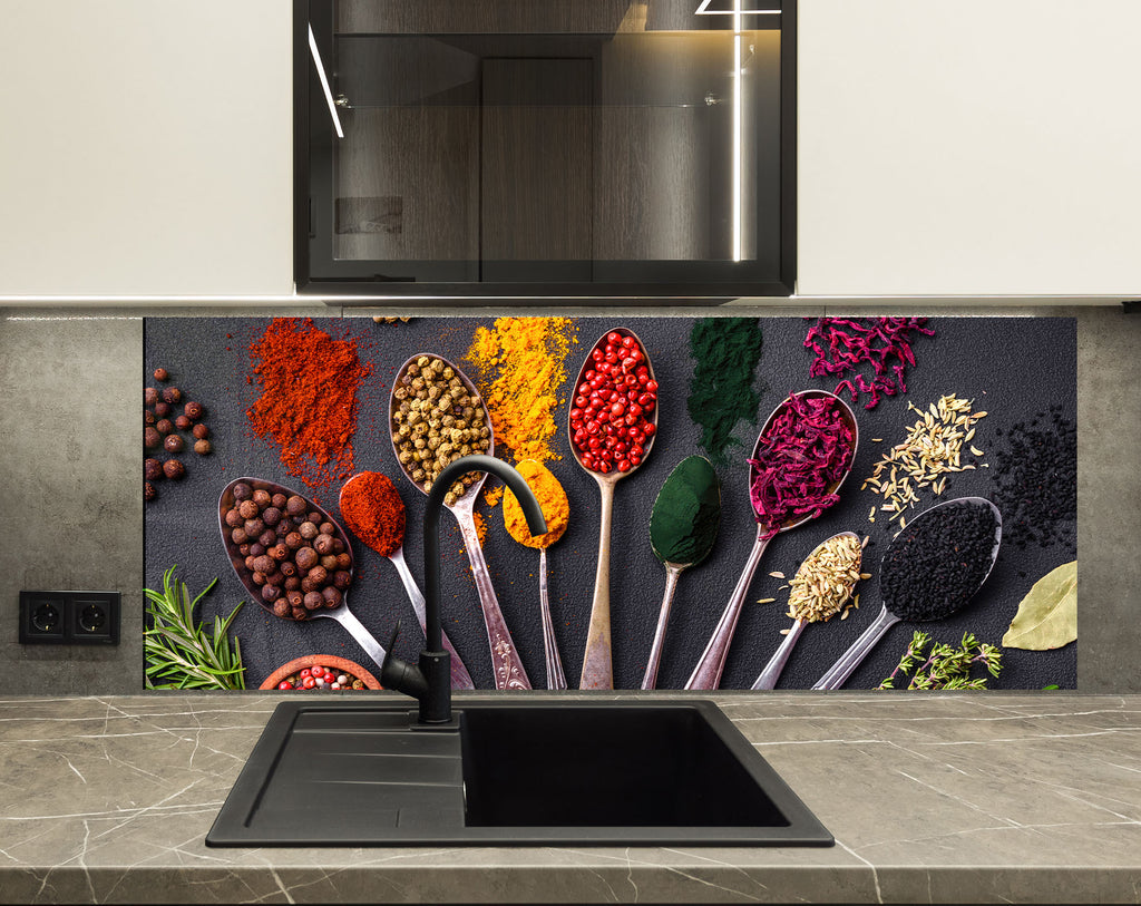 Spice Heritage - Glass Kitchen Backsplash-BacksplashArtworks