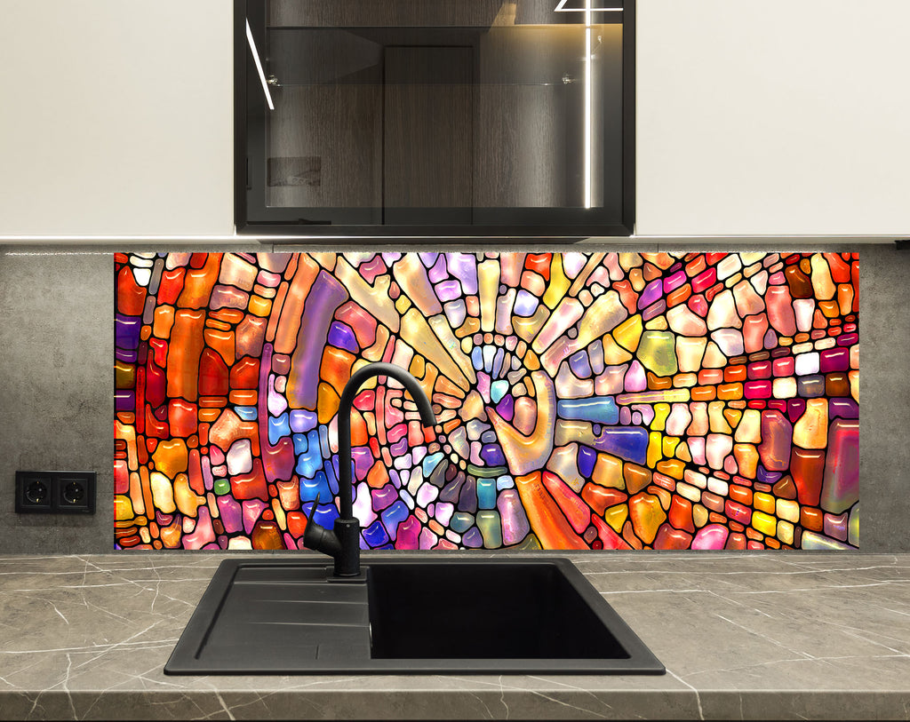 Radiant Mosaic - Glass Kitchen Backsplash-BacksplashArtworks