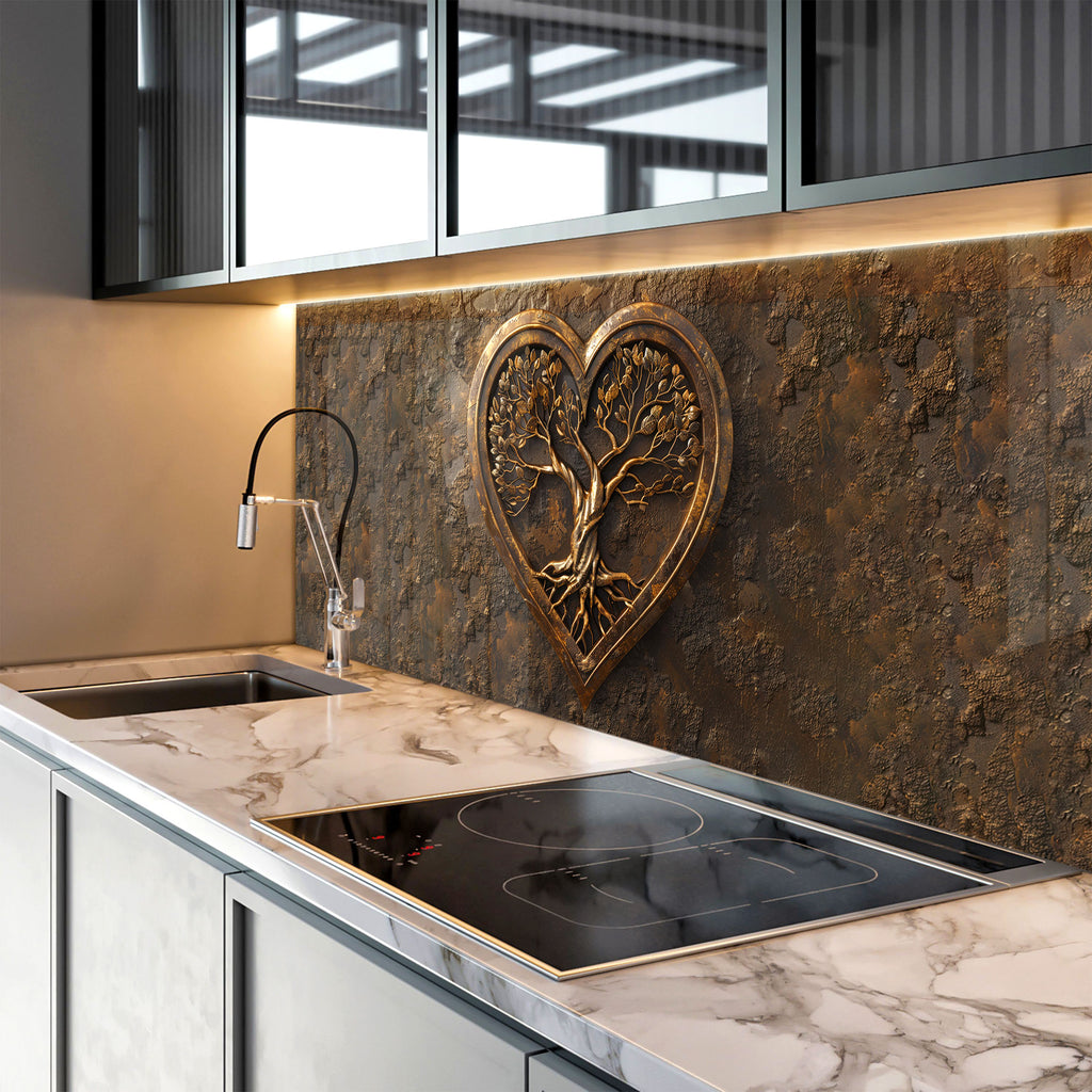 Heart of Life - Glass Kitchen Backsplash-BacksplashArtworks