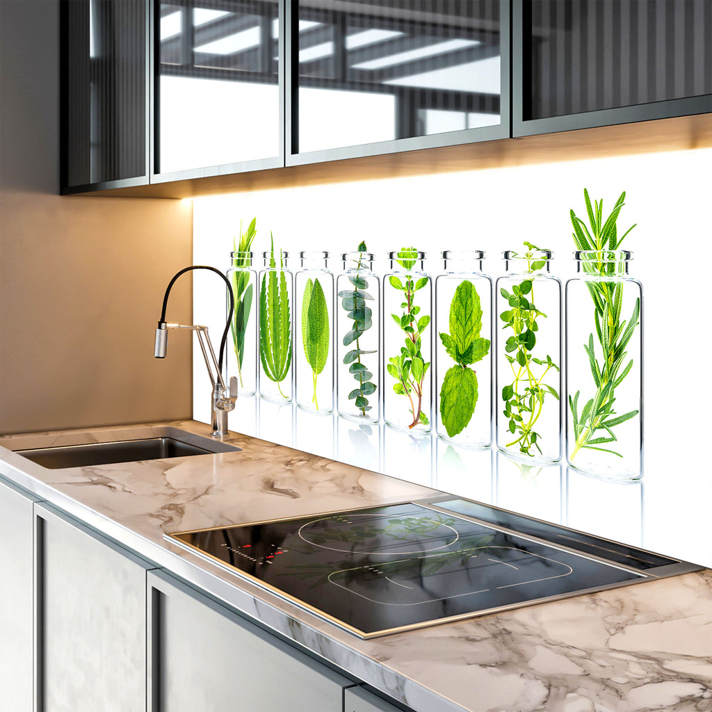 Herbal Essence – Glass Kitchen Backsplash-BacksplashArtworks