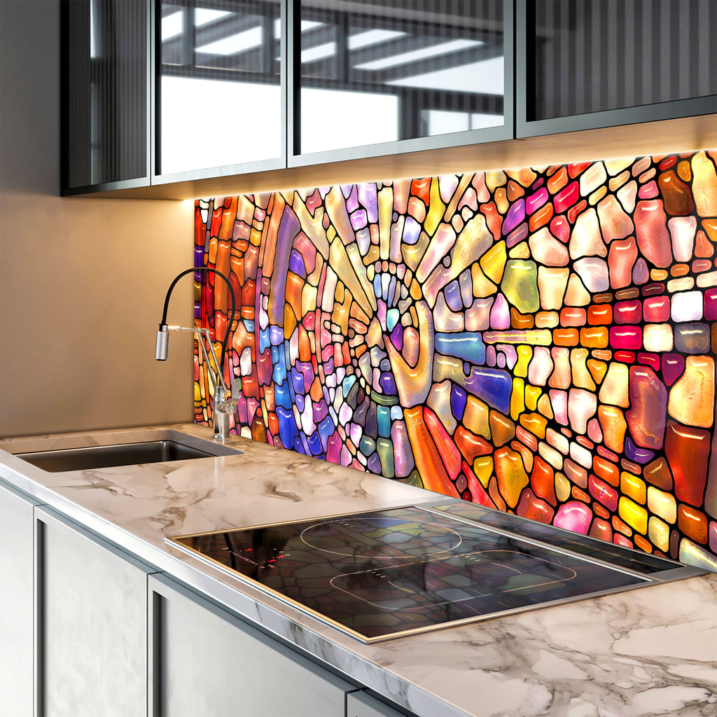 Radiant Mosaic - Glass Kitchen Backsplash-BacksplashArtworks