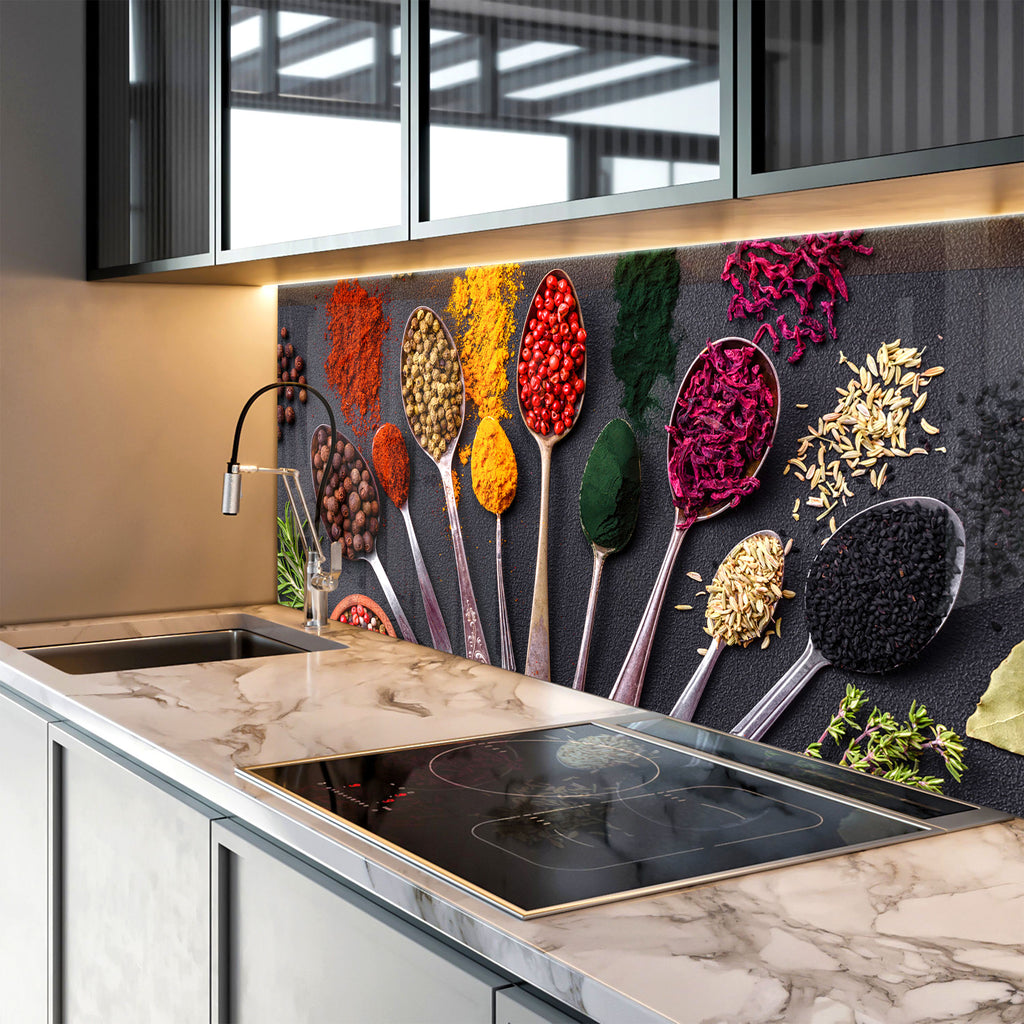 Spice Heritage - Glass Kitchen Backsplash-BacksplashArtworks