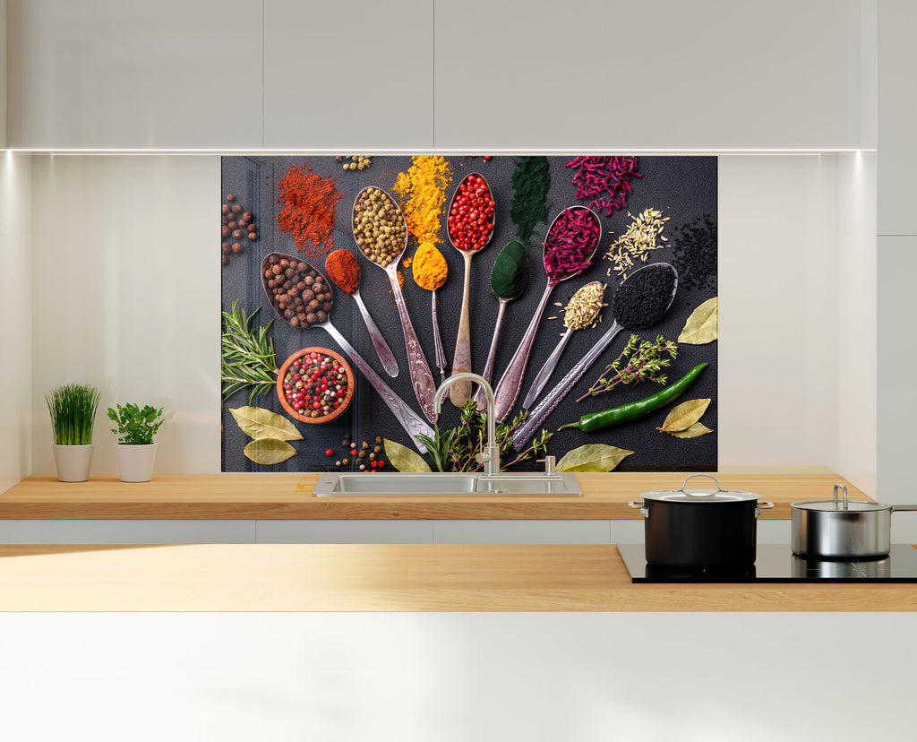 Spice Heritage - Glass Kitchen Backsplash-BacksplashArtworks