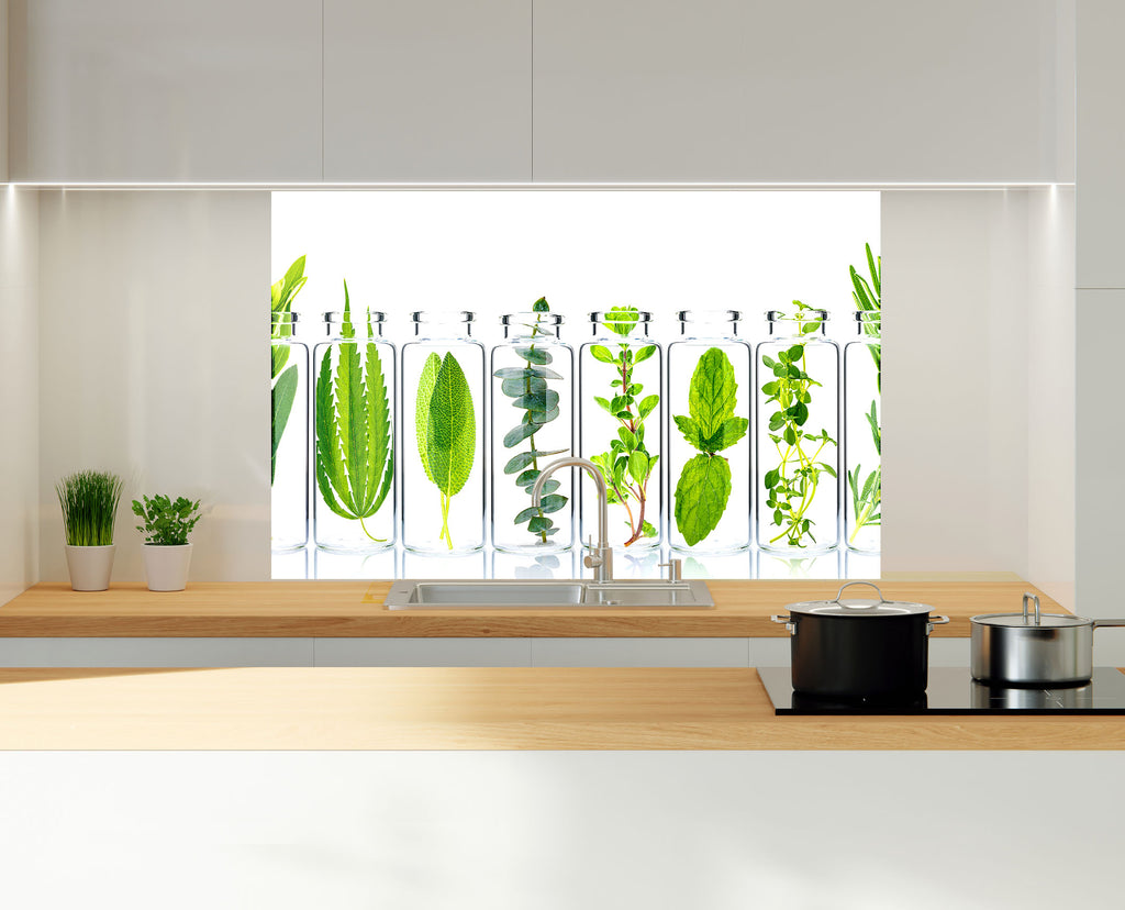 Herbal Essence – Glass Kitchen Backsplash-BacksplashArtworks