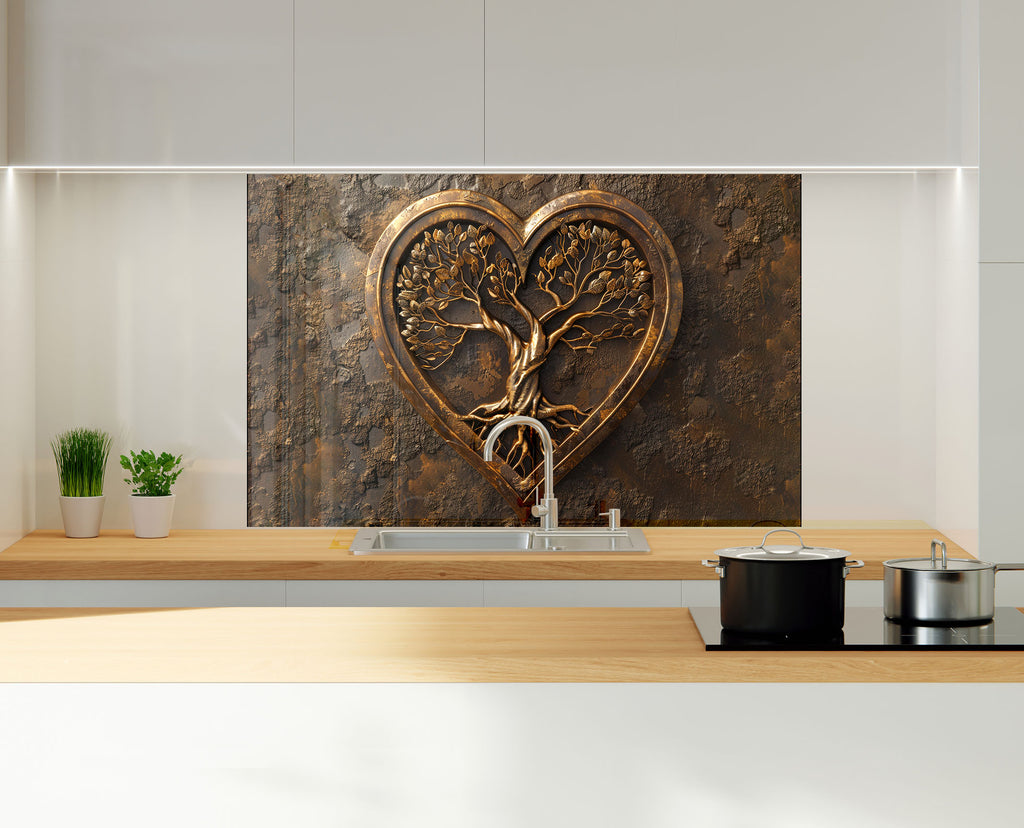 Heart of Life - Glass Kitchen Backsplash-BacksplashArtworks