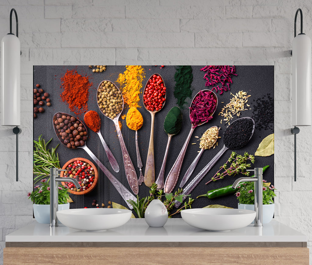 Spice Heritage - Glass Kitchen Backsplash-BacksplashArtworks