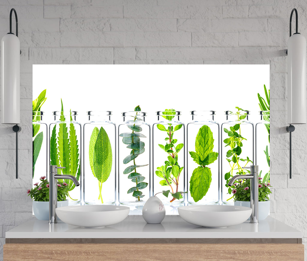 Herbal Essence – Glass Kitchen Backsplash-BacksplashArtworks