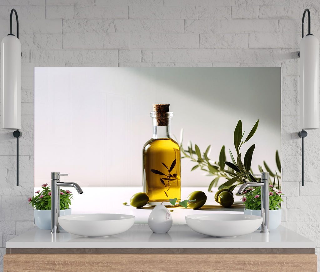 Olive Oil Glass Kitchen Backsplash – Fresh Olive and Oil Design-BacksplashArtworks