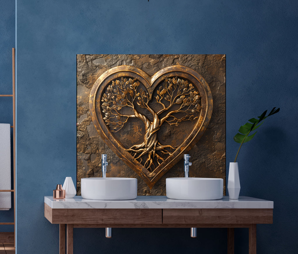 Heart of Life - Glass Kitchen Backsplash-BacksplashArtworks