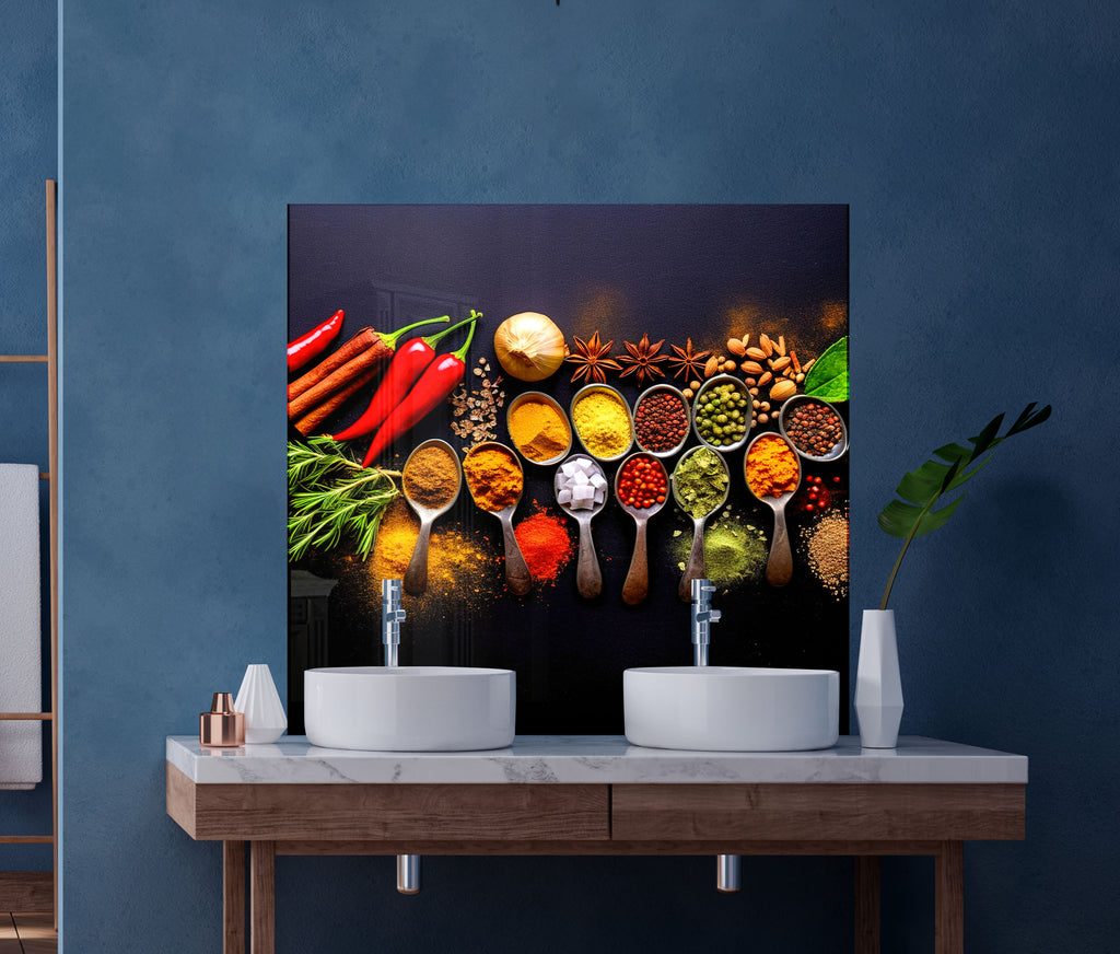Colored Spice Collection - Glass Kitchen Backsplash-BacksplashArtworks