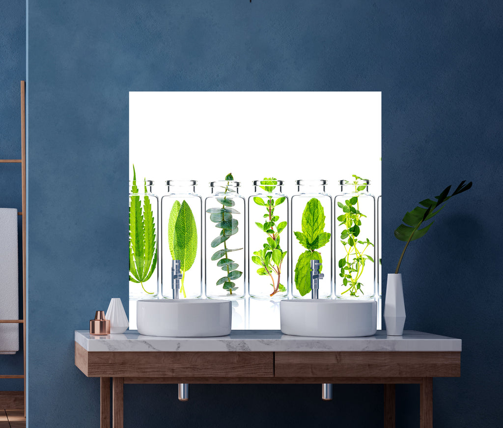 Herbal Essence – Glass Kitchen Backsplash-BacksplashArtworks