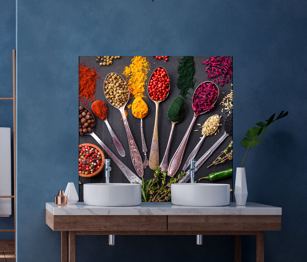 Spice Heritage - Glass Kitchen Backsplash-BacksplashArtworks
