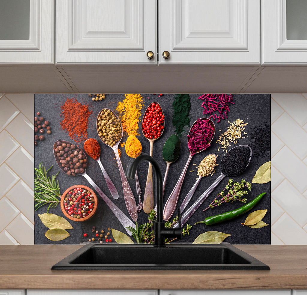Spice Heritage - Glass Kitchen Backsplash-BacksplashArtworks