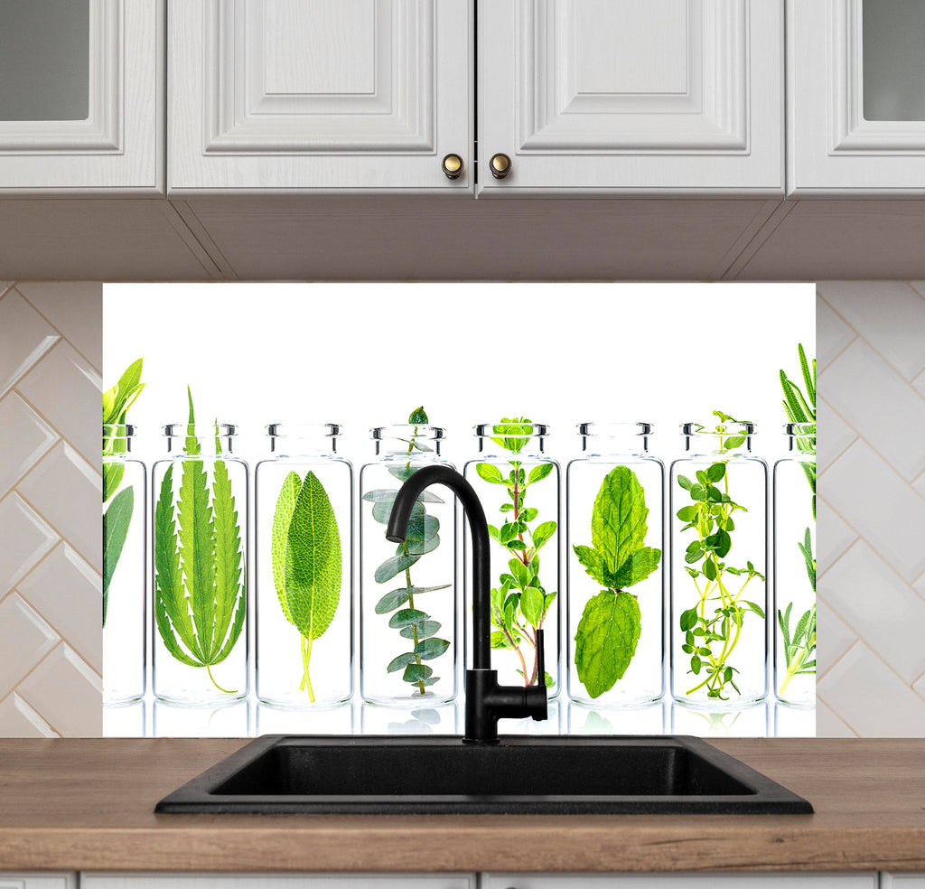 Herbal Essence – Glass Kitchen Backsplash-BacksplashArtworks