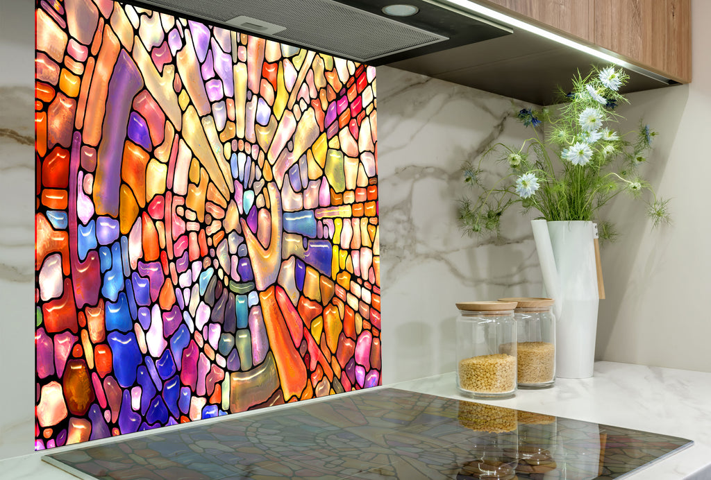 Radiant Mosaic - Glass Kitchen Backsplash-BacksplashArtworks