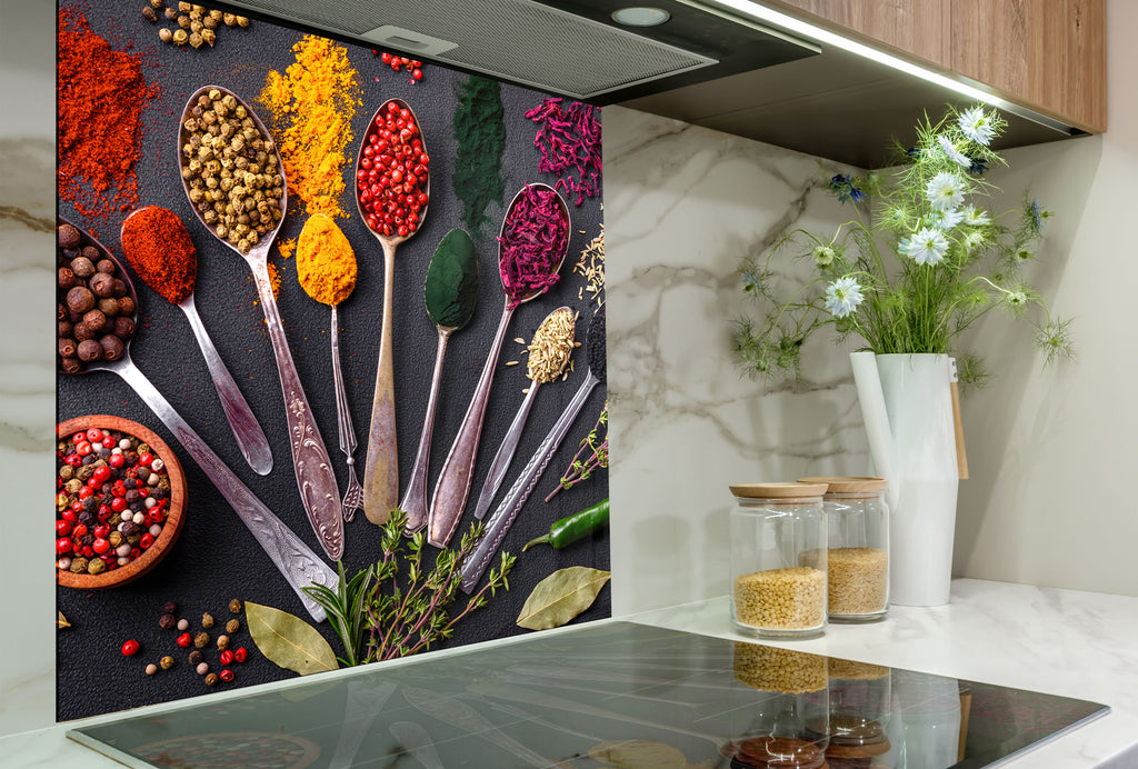 Spice Heritage - Glass Kitchen Backsplash-BacksplashArtworks