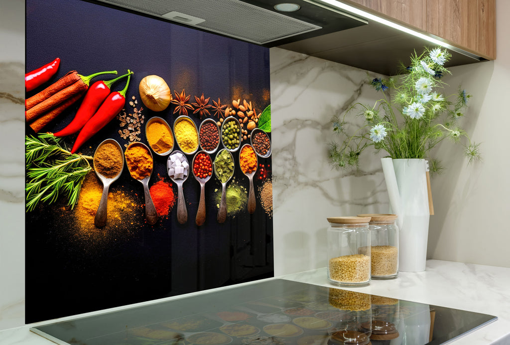 Colored Spice Collection - Glass Kitchen Backsplash-BacksplashArtworks