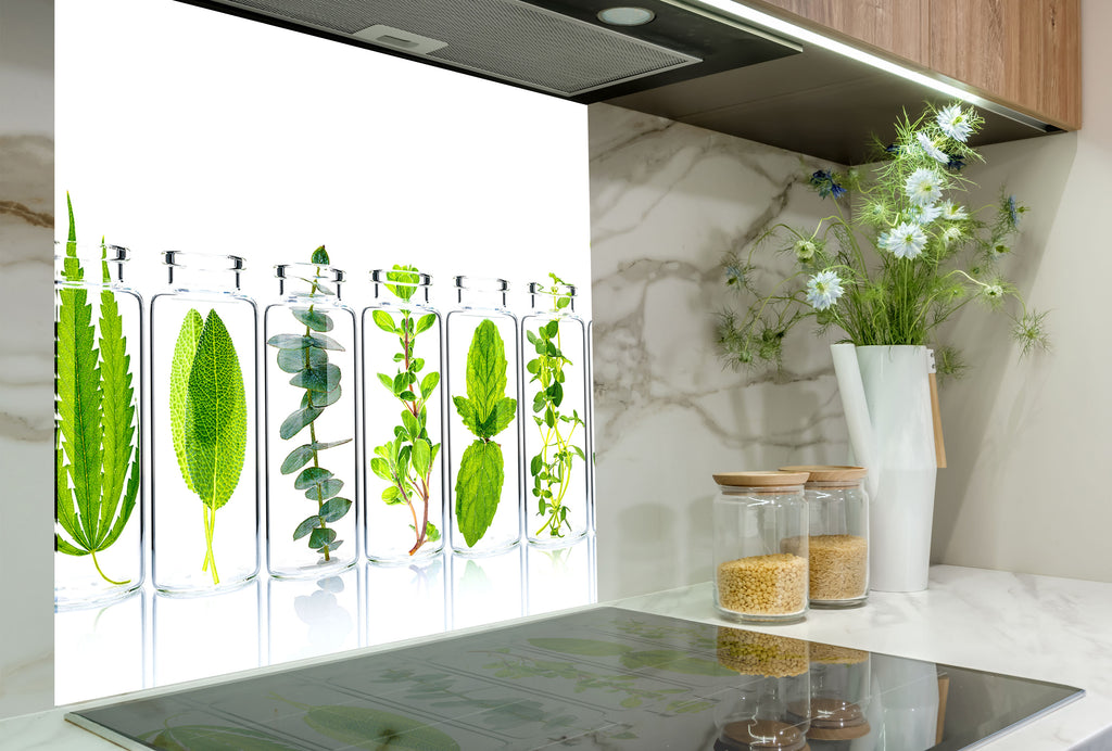 Herbal Essence – Glass Kitchen Backsplash-BacksplashArtworks