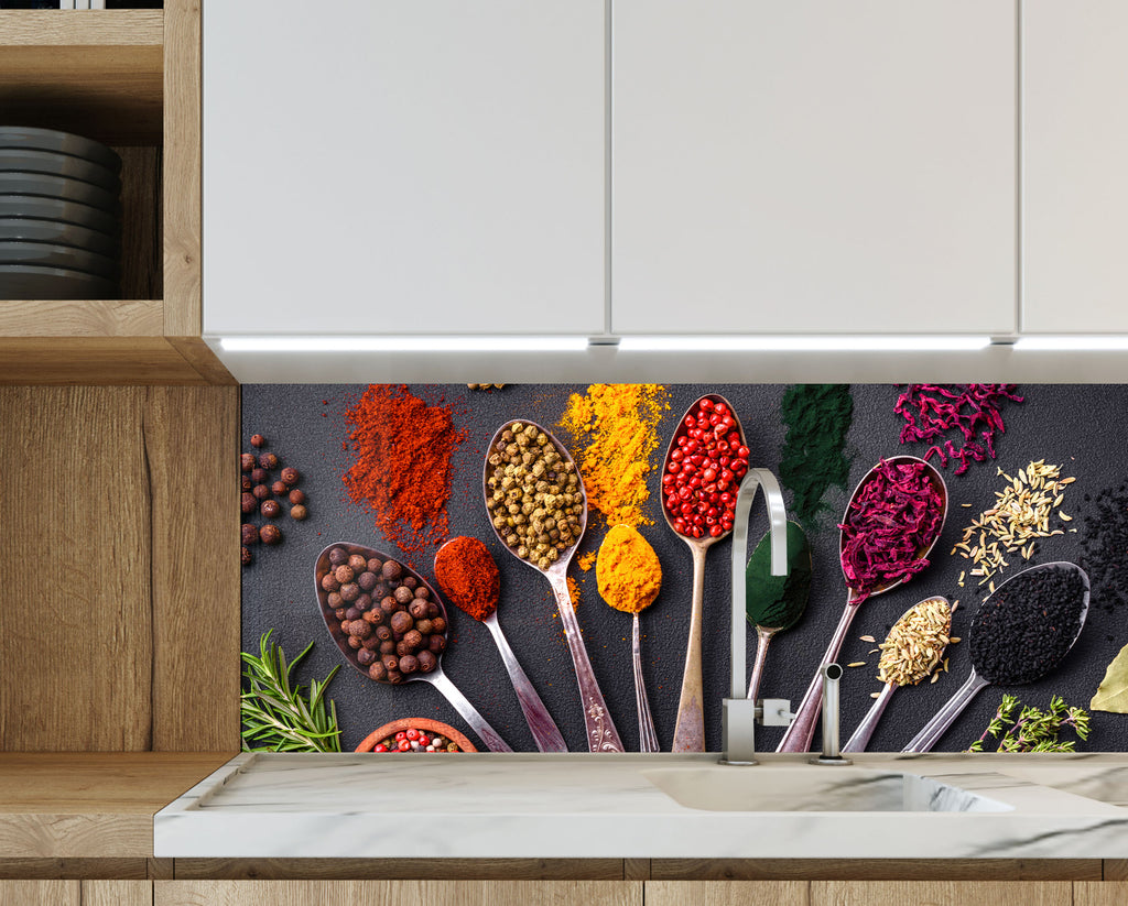 Spice Heritage - Glass Kitchen Backsplash-BacksplashArtworks