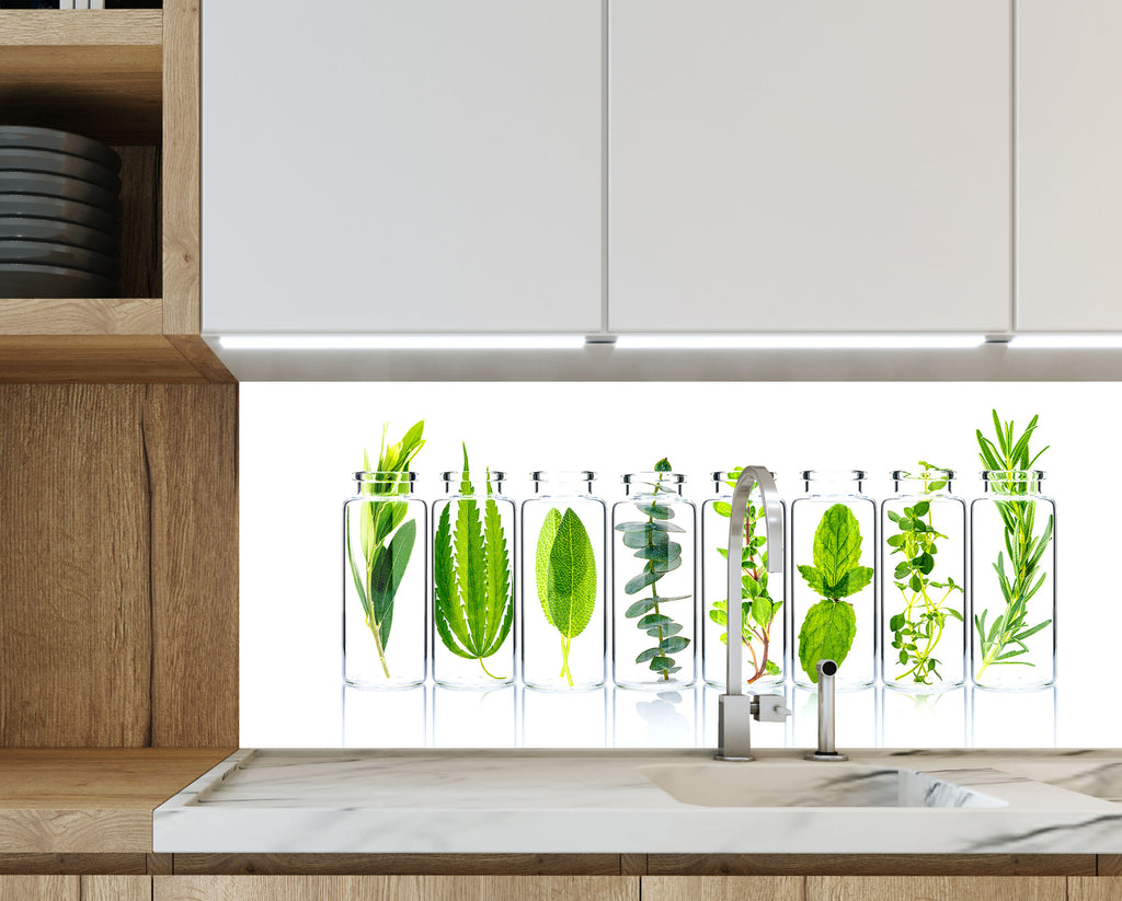 Herbal Essence – Glass Kitchen Backsplash-BacksplashArtworks