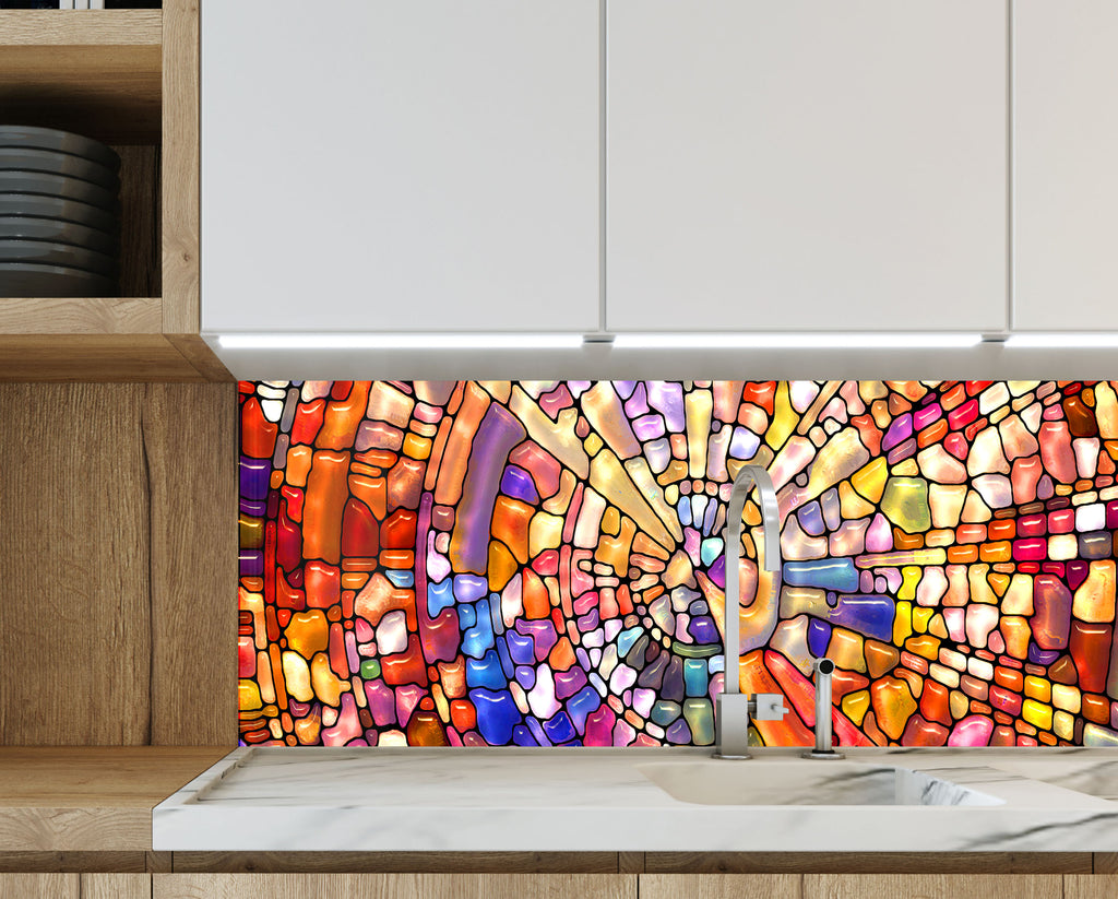 Radiant Mosaic - Glass Kitchen Backsplash-BacksplashArtworks