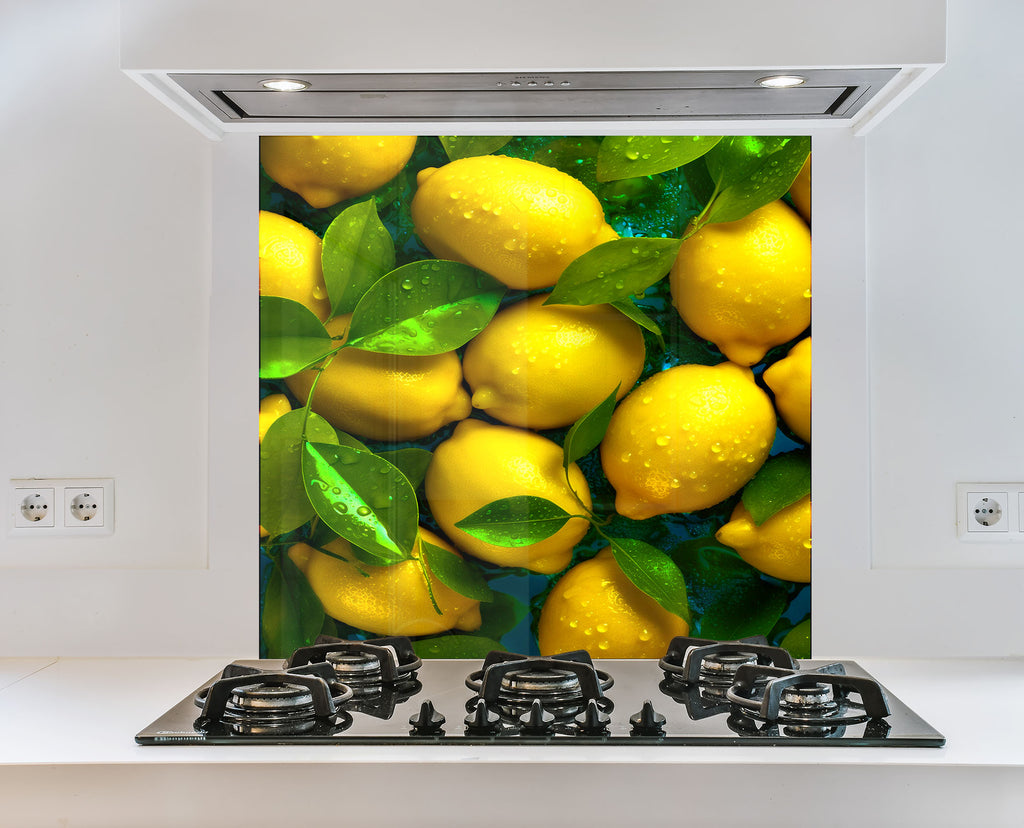 Zesty Lemon Glass Kitchen Backsplash – Fresh Citrus Design-BacksplashArtworks