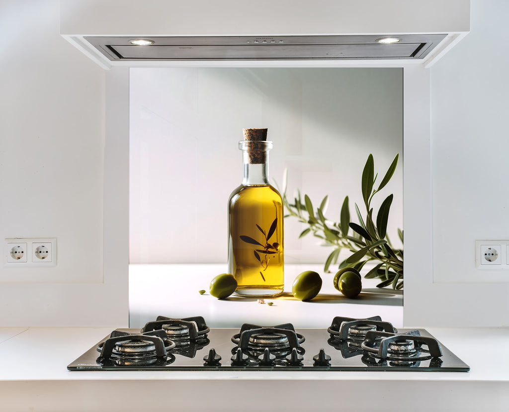 Olive Oil Glass Kitchen Backsplash – Fresh Olive and Oil Design-BacksplashArtworks