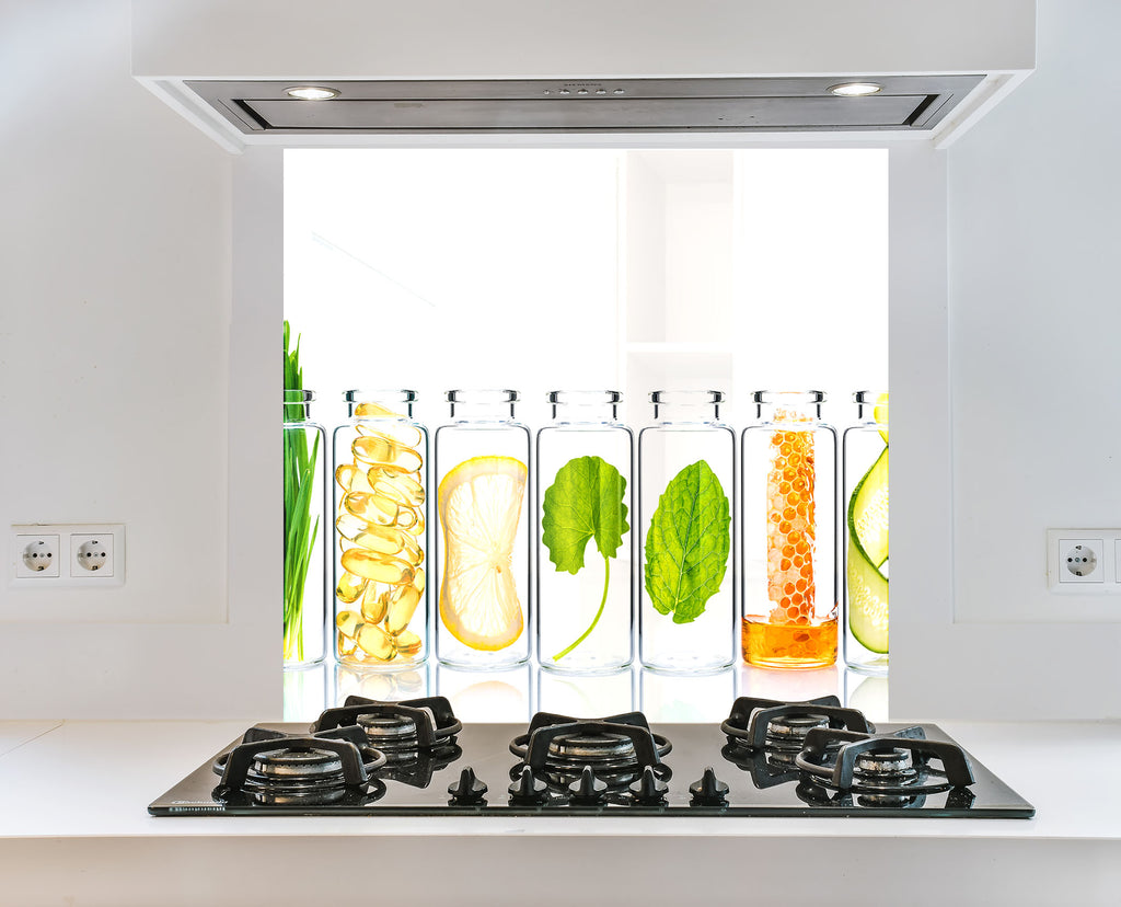 Botanical Essence – Glass Kitchen Backsplash-BacksplashArtworks
